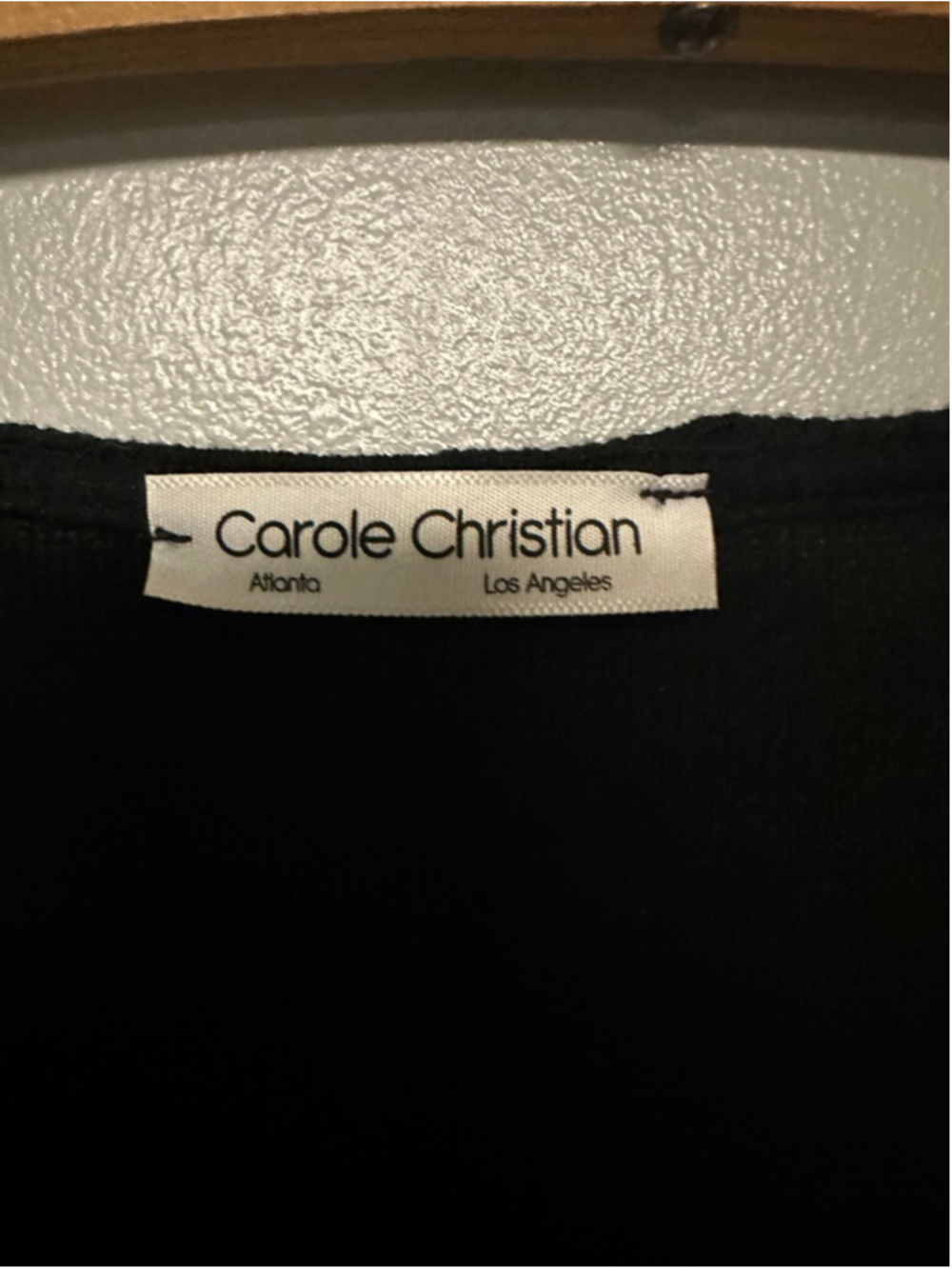 Carole Christian Black Button-Front Dress womens Medium knee length 3/4 sleeve - Picture 6 of 6